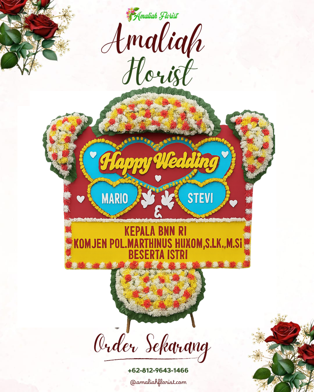 Papan Bunga Pernikahan Girian
